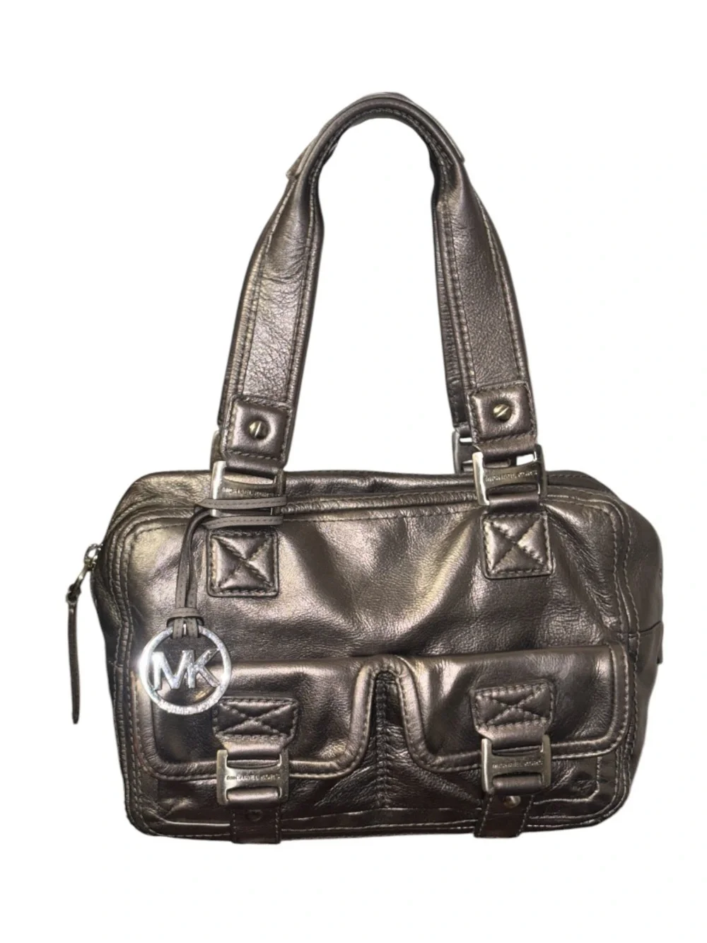Michael Kors Gunmetal Ranger Leather Satchel Y2K
